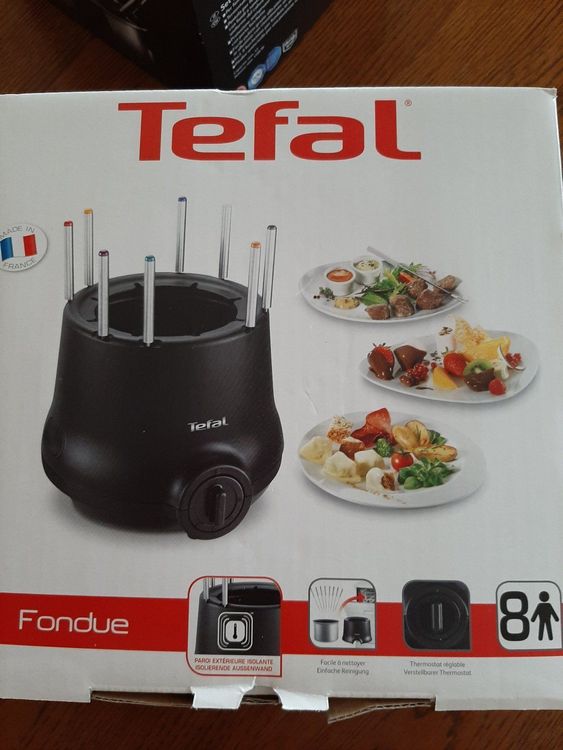 Tefal Easy Fondue EF261800 – Appareil à Fondue 6 Personnes 800W, Thermostat Réglable, Revêtement Antiadhésif, Convivial Et Facile à Nettoyer