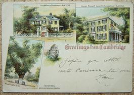 LITHO GREETINGS FROM CAMBRIDGE 1899 MIT RASIERKLINGENSTEMPEL