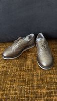 Oxmox Damen Schnürschuhe / Oxfords Gr. 38 Leder Metallic