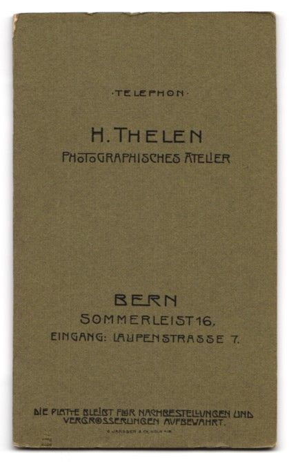 Fotografie & Manifesti: Fotografie H. Thelen, Bern, Laupenstr. 7 – Usato da Berlin venduto da bartko-reher 1