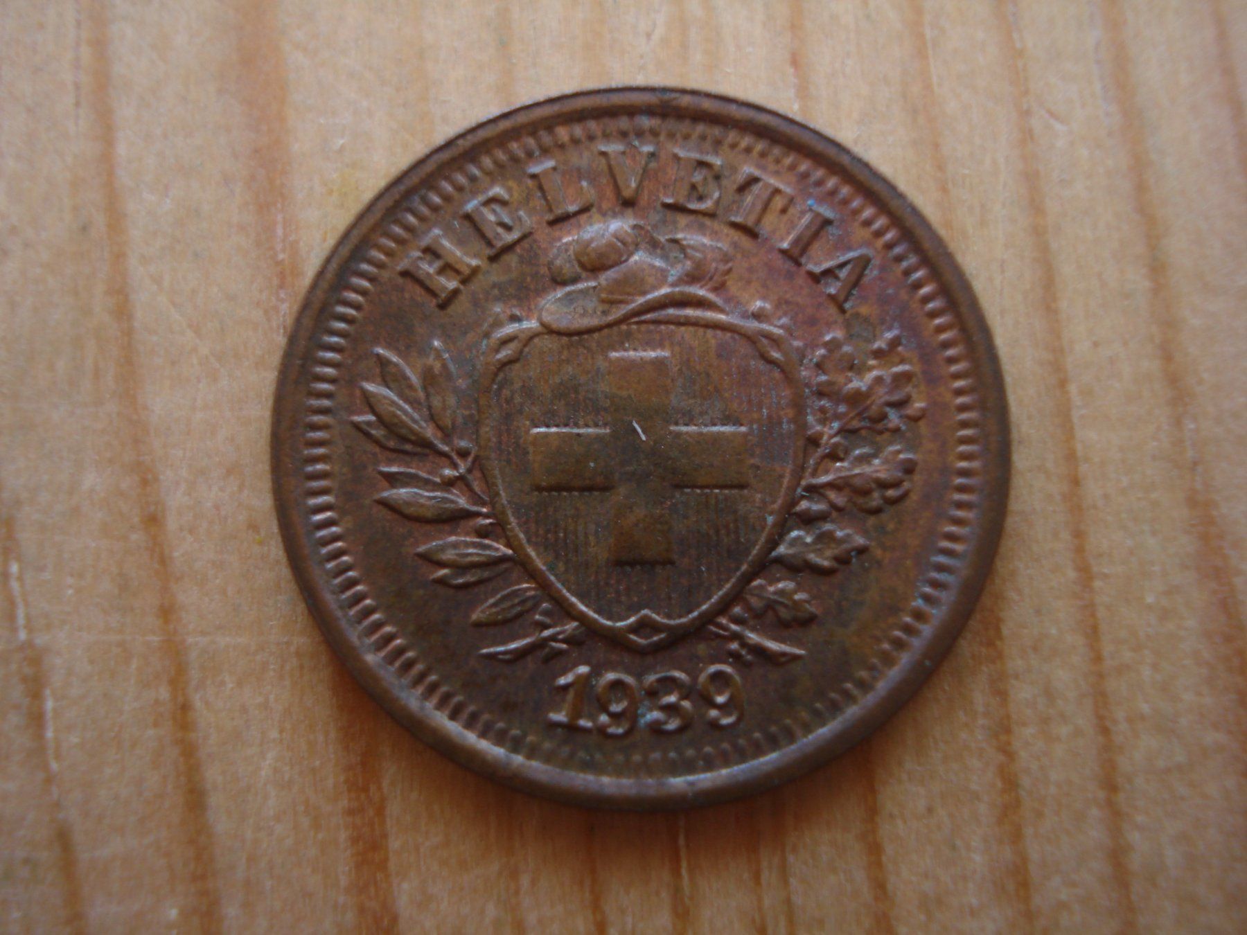 Alle Münzen: (P2) 1 Rappen 1939 – Gebraucht aus Erlach von Net-Coins