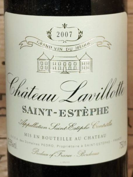 Vino: 2007 Saint Estephe Chateau Lavillotte – Nuovo (secondo la descrizione) da Büsserach venduto da Vintage-vins