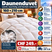 Daunenduvet 160x210 cm – 90% Entendaunen Swiss Made