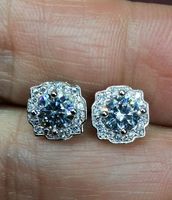 Boucles d'oreille argent avec zircons