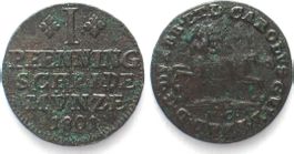 BRAUNSCHWEIG-WOLFENBÜTTEL Pfennig 1801 KARL WILHELM FERDINAN