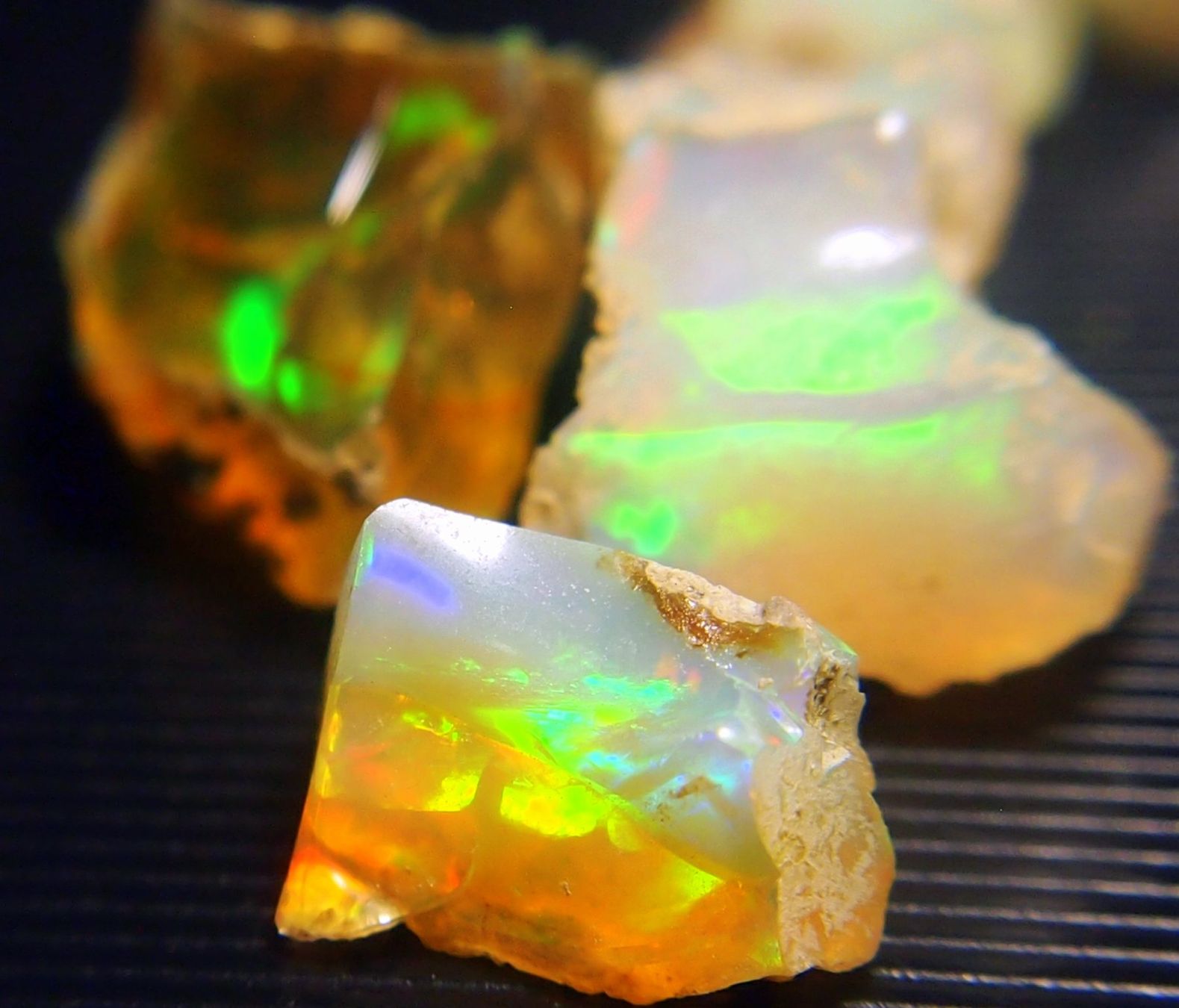 Pietre preziose: 6 rohe Feueropale multicolor, 17 crt. – Nuovo e nell'imballaggio originale da Reinach BL venduto da Marcopal 4