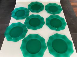 8 IVV-Glasteller, grün, matt