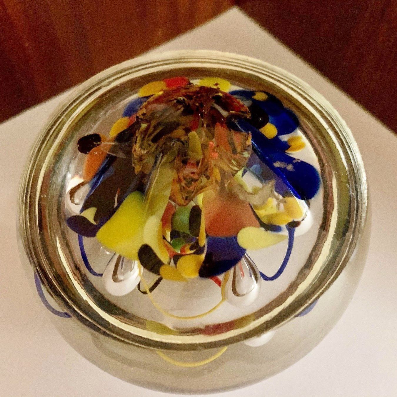Bicchieri: Paperweight in Messingständer - Glaskugel alt – Usato da Adliswil venduto da MeDuMe 3