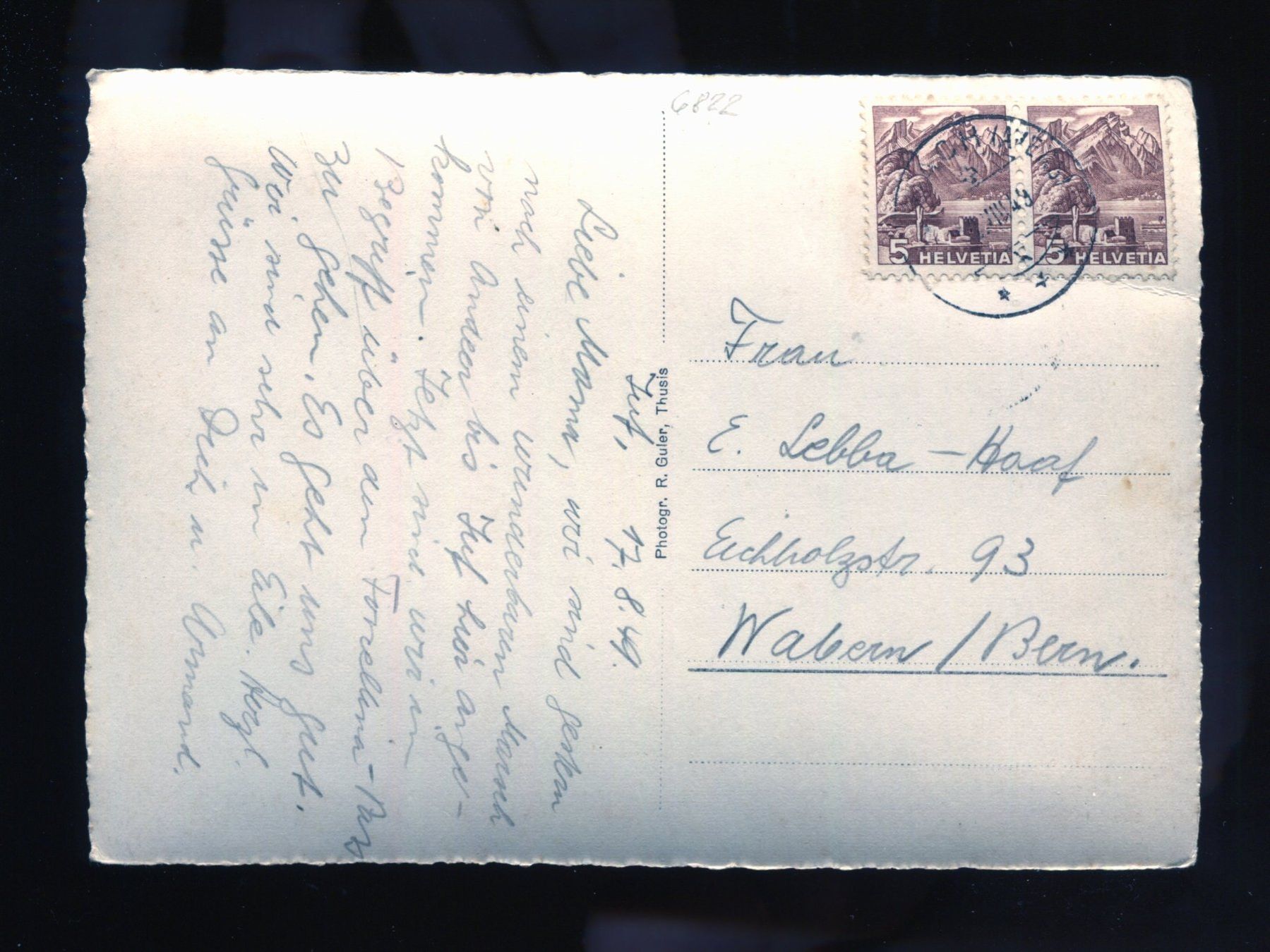 Cartoline postali: Juf, Avers – Usato da Aarau venduto da Elmaar41 1