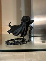 Black Dog Statue with Chain – Halloween Decoration