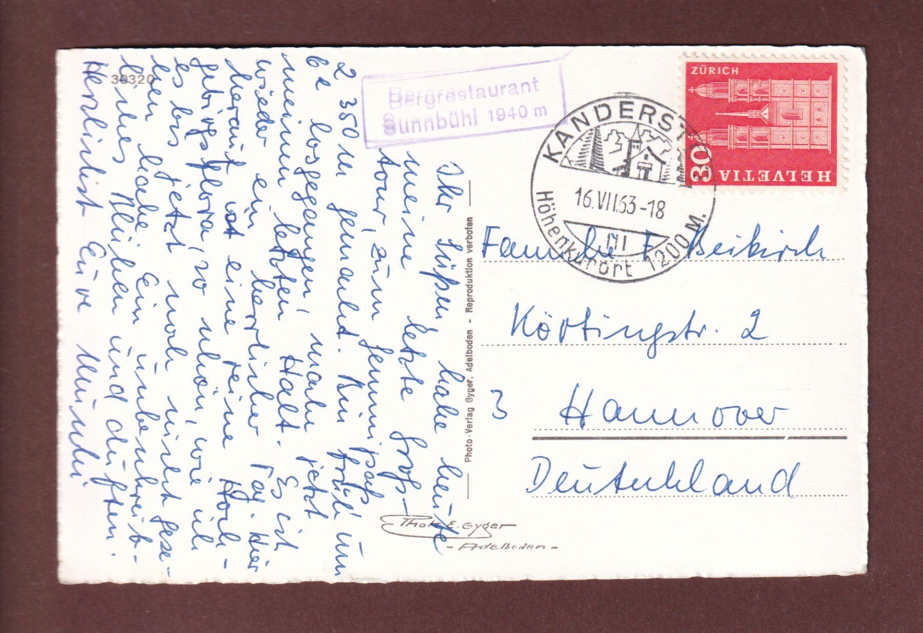 Ansichtskarten: Stockbahn KANDERSTEG - 9 Bilder - 1963 – Gebraucht aus Pully von nicecards-shop 1