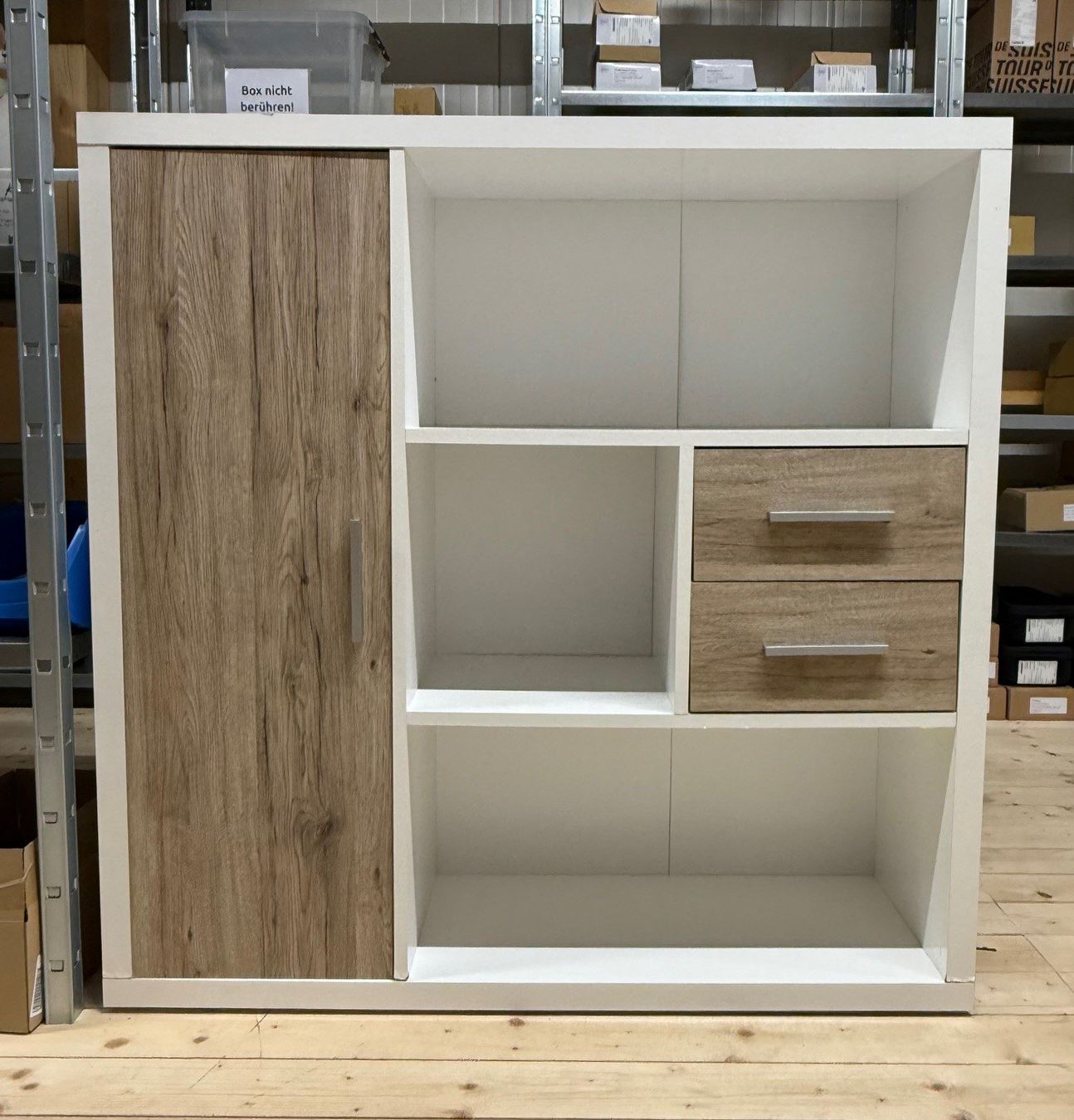 Scaffali: Möbelset zweiteilig - weiss mit Holzoptik – Usato da Leimbach AG venduto da SheAmelie 2