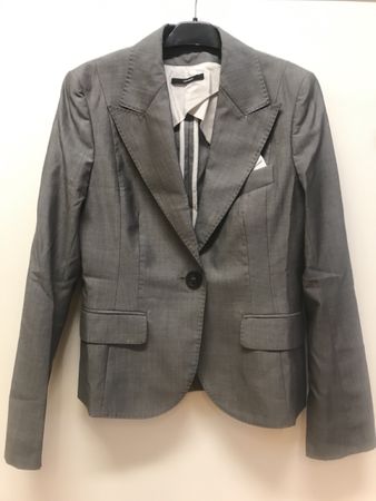 Veste blazer Windsor grise taille 38, laine et soie