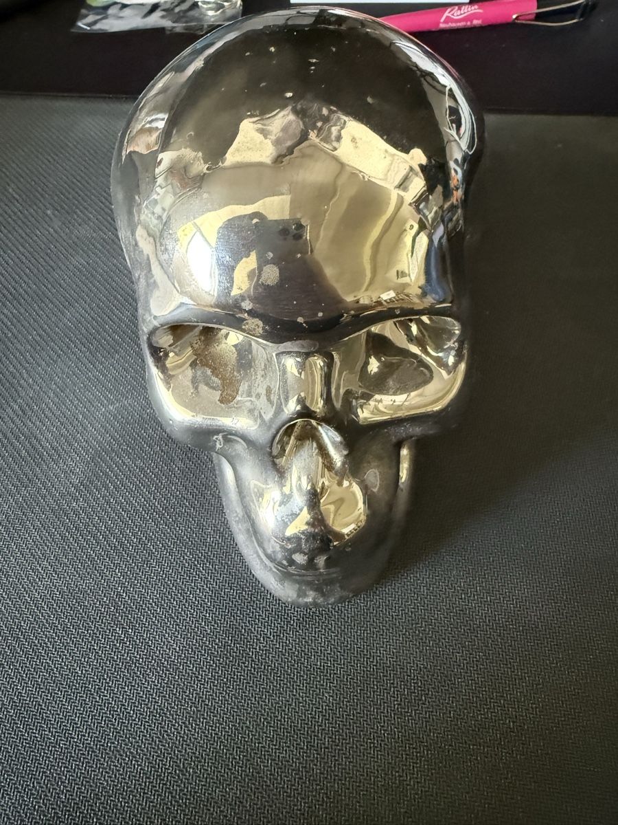 Spardosen: Totenkopf Spardose Chromstahl – Gebraucht aus Lohn SH von scopi_19