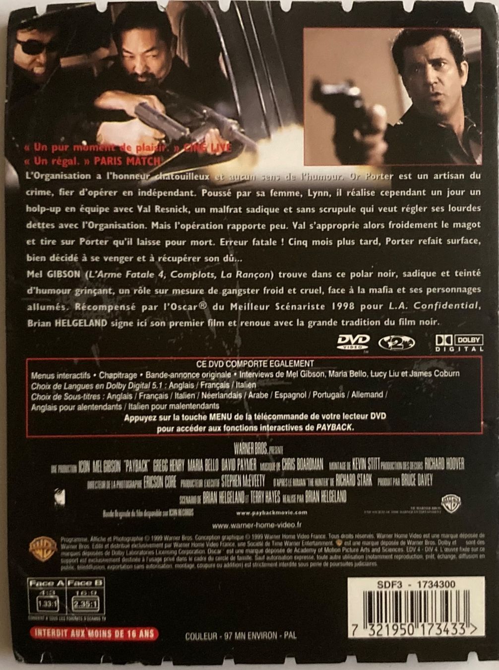 Tutti i DVDs: MEL GIBSON - PAYBACK – Usato da Poliez-Pittet venduto da Newtown-Records 1