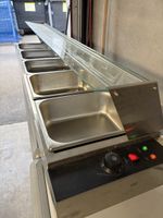 Gastro Bain-Marie Edelstahl mit 5 GN-Behältern & Glasaufsatz