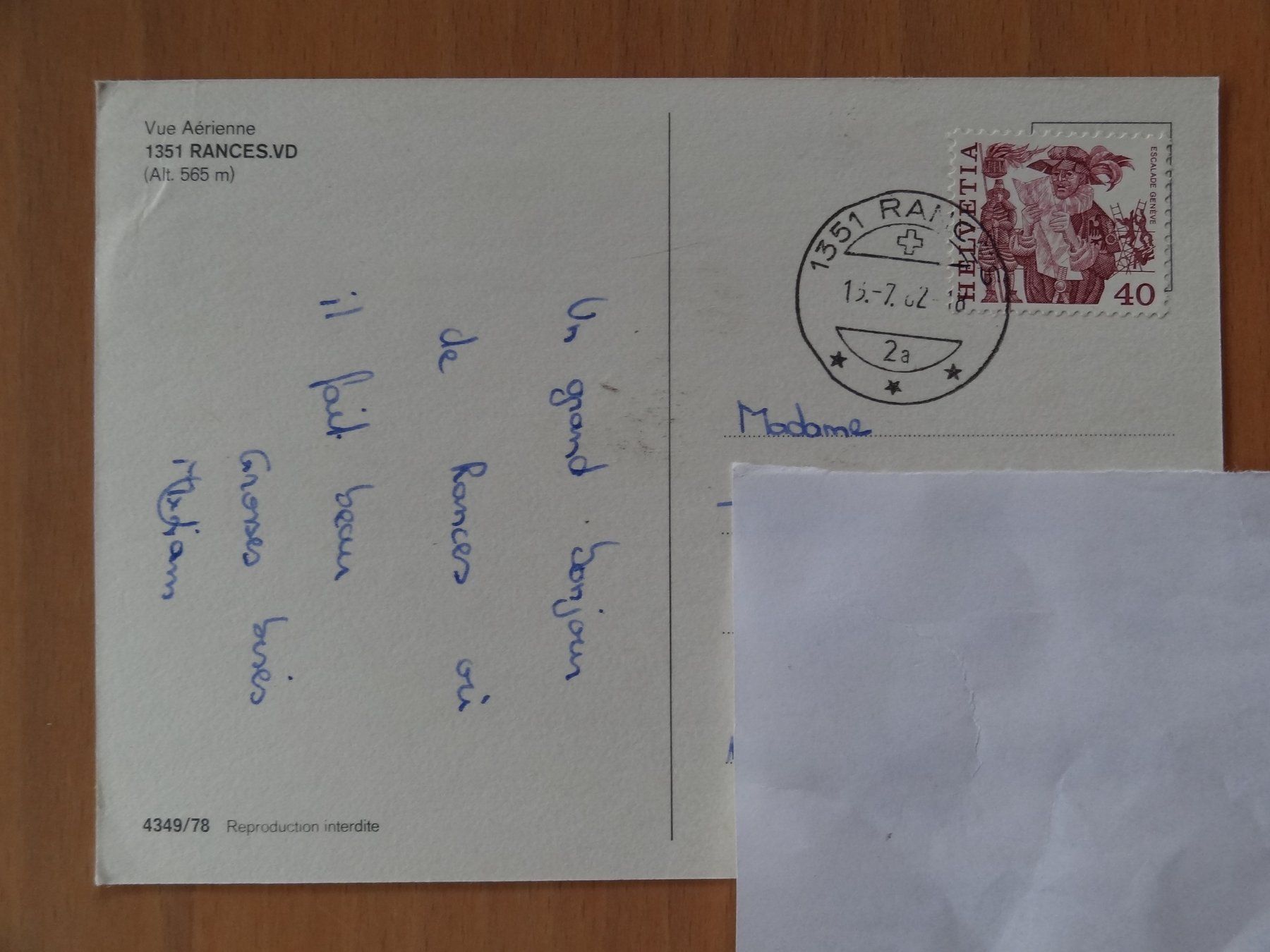Cartoline postali: Rances - Vaud - vue aérienne - 1982 – Usato da St Léonard venduto da Riglin 1