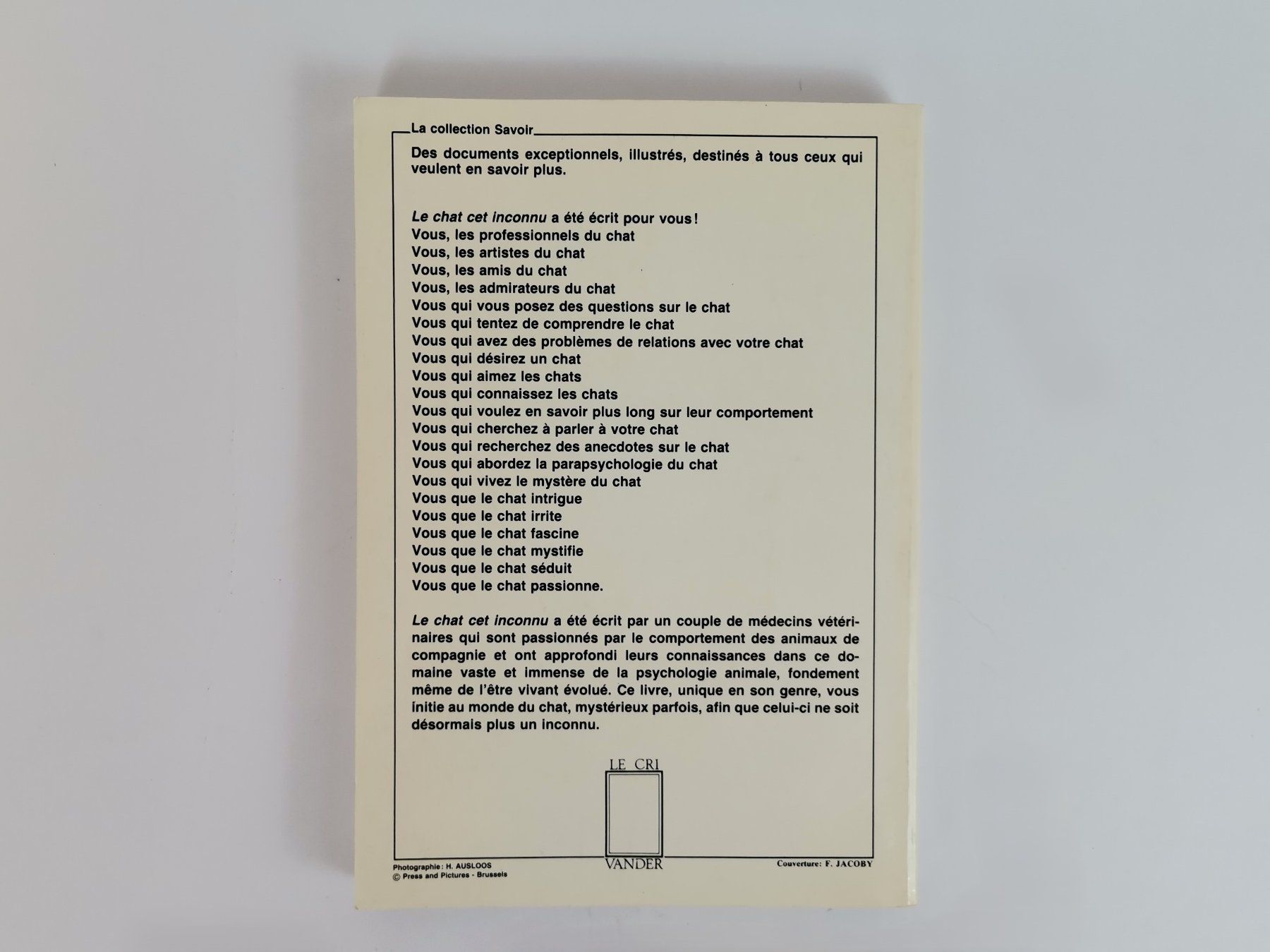 Libri: BUCH - Le Chat cet inconnu – Usato da Schaffhausen venduto da Restwert_SH 1