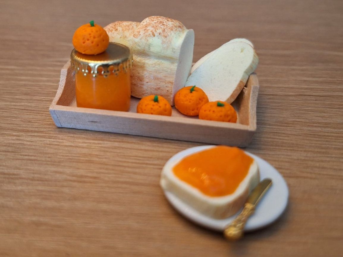 Case e mobili per bambole: Handmade Orangen Frühstück – Nuovo (secondo la descrizione) da Zürich venduto da HandmadeTinyFood 4