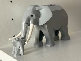 Lego figurine animal mother elephant and baby Figuren