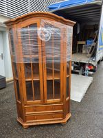 Eckvitrine, Holz, vintage, mit Glastüren und Schubladen! res