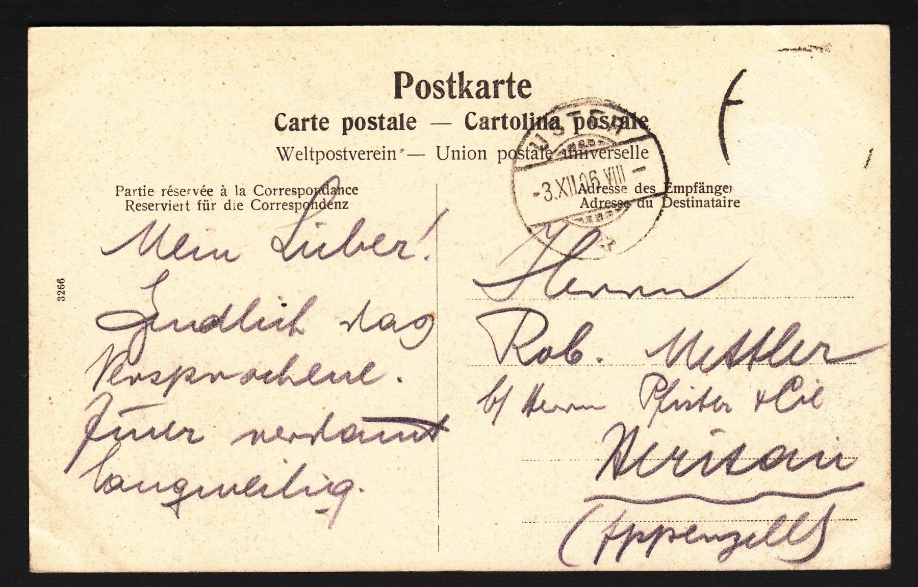 Cartoline postali: Alte Ansichtskarte Uster mit Schloss und Burg ,  1906, – Usato da Brienz BE venduto da Diliplunz 1