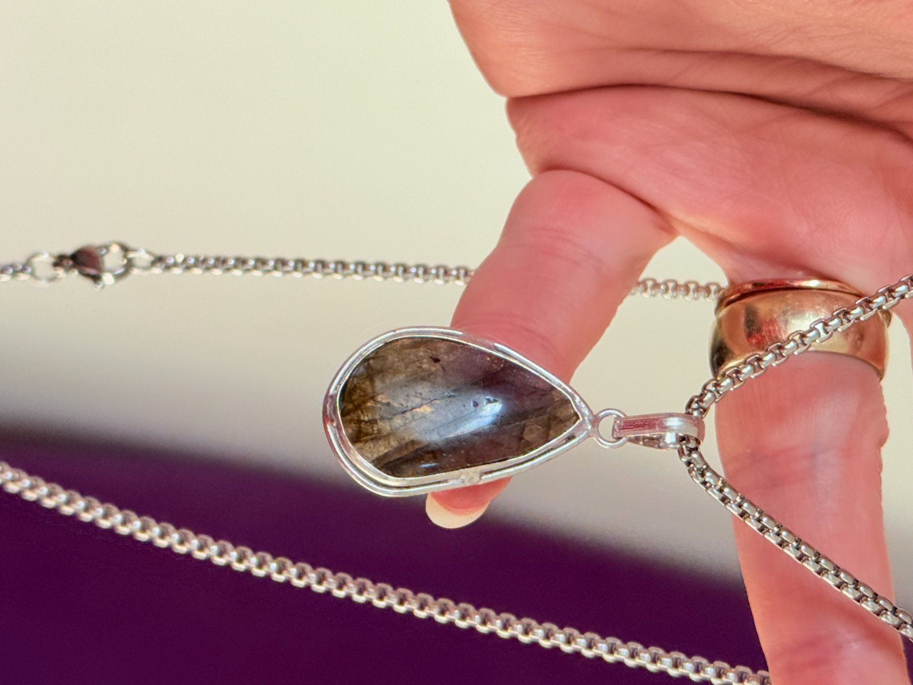 Catenine: Collier élégant avec Labradorite véritable, neuf! – Nuovo e nell'imballaggio originale da Genève venduto da AGBERG 8