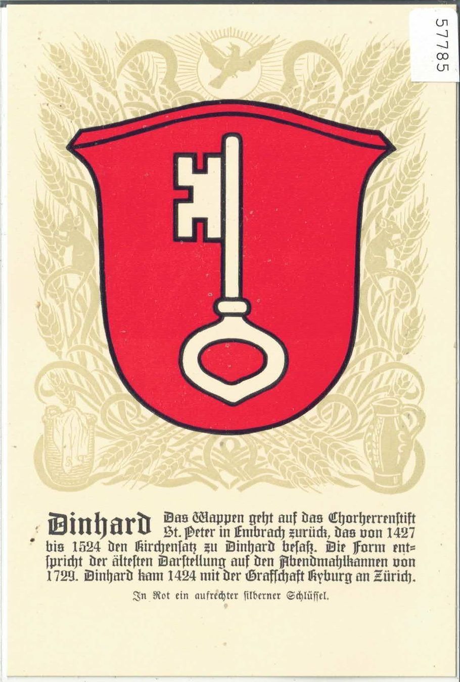 Cartes postales: Dinhard - Gemeindewappen – D'occasion à Ettingen par Kartenplanet