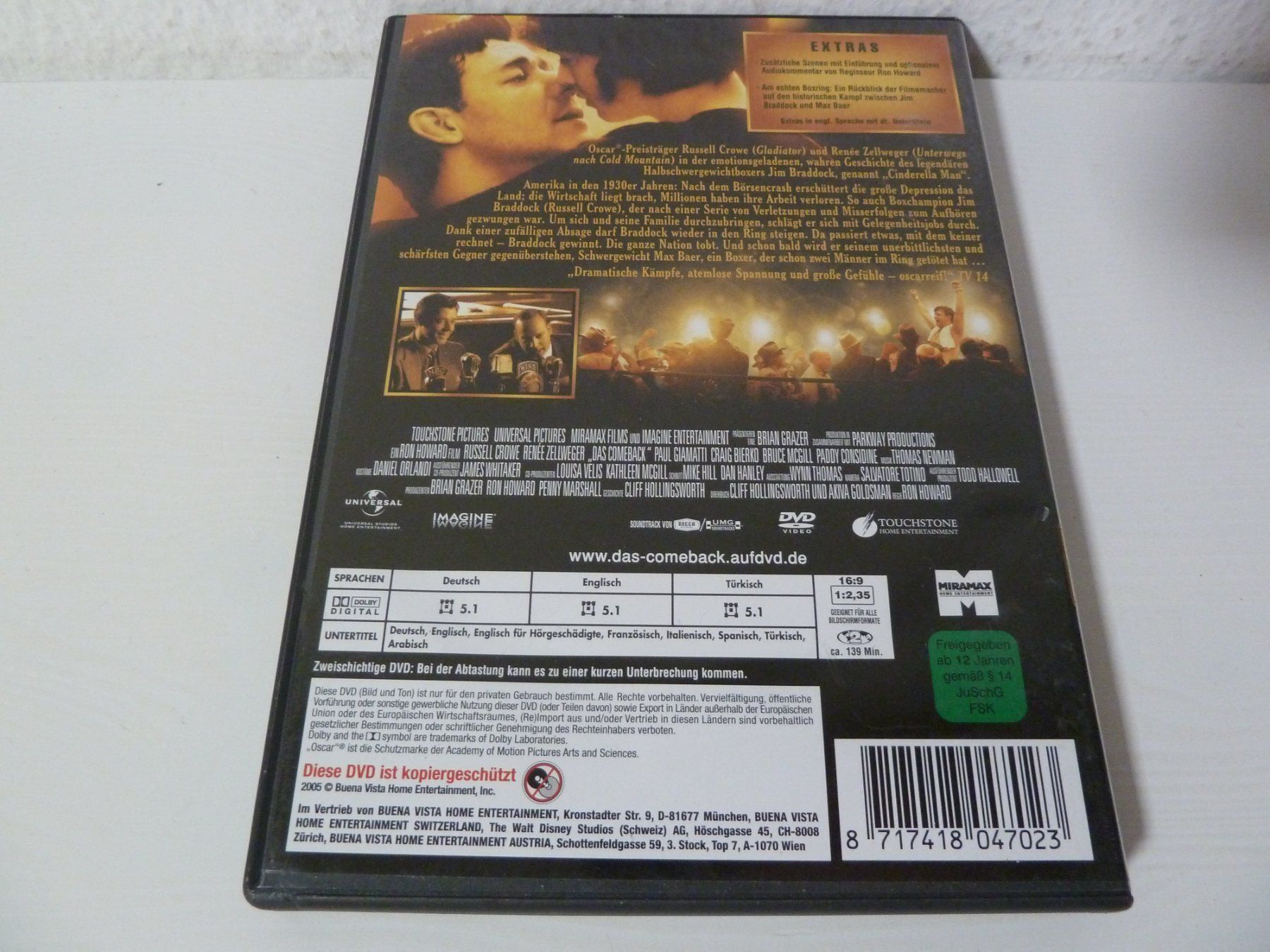 Tutti i DVDs: Das Comeback - The Cinderella Man  [DVD] – Usato da Abtwil SG venduto da Pfusius 1
