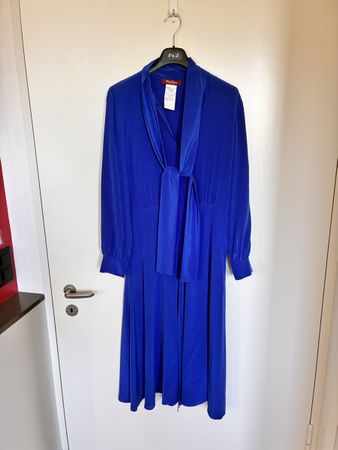 MaxMara Studio Seiden-Kleid blau Grösse 38
