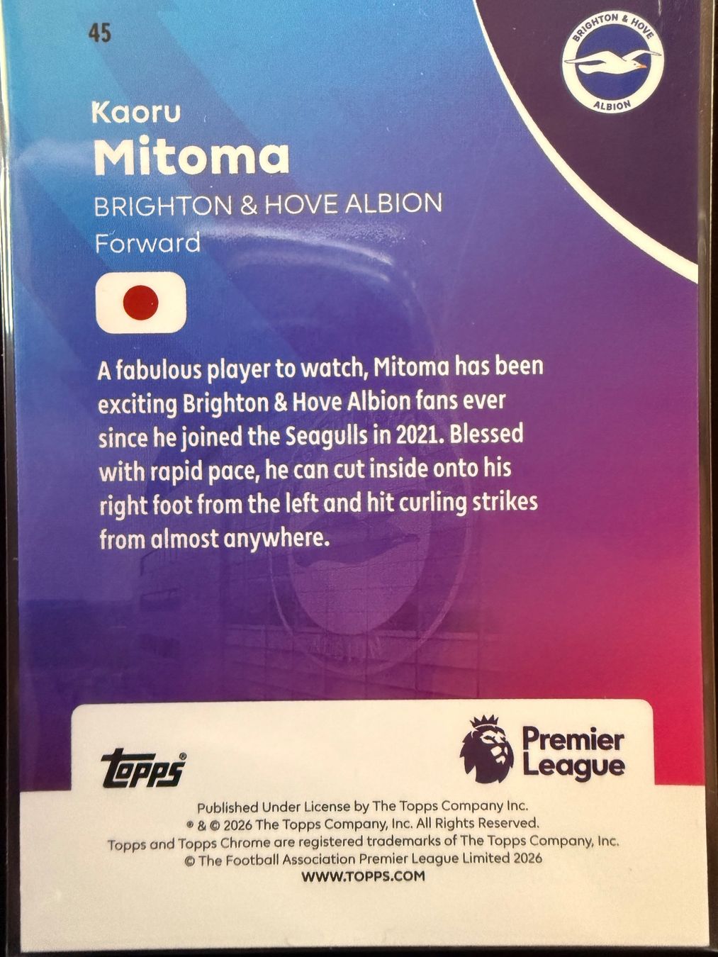 Topps Carte collezionabili: Topps Chrome PL 25/26 - Mitoma - Brighton - numbered /299 – Nuovo (secondo la descrizione) da Cheyres venduto da KeK04 1