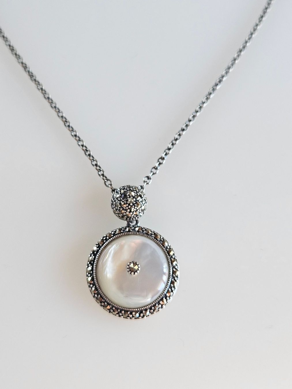 Catenine: Silber Kette mit Perlmutt – Nuovo (secondo la descrizione) da Winterthur venduto da ste_tcx5
