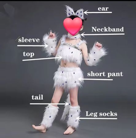 Déguisement chat blanc  enfant, T. 7-8 ans, occasion 140cm