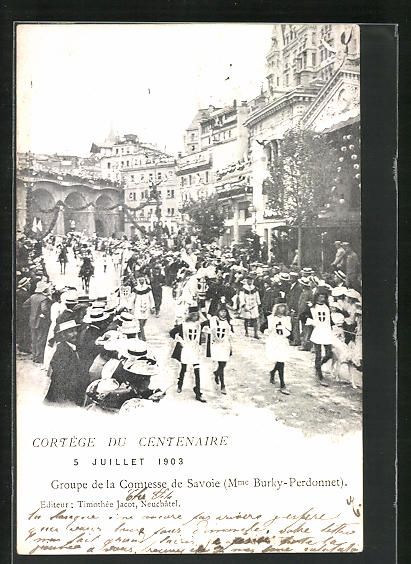 Ansichtskarten: Lausanne, Cortege du Centenaire 1903, Gr – Gebraucht aus Berlin von bartko-reher