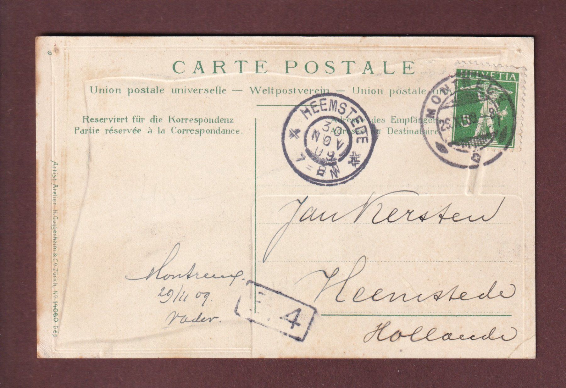 Cartes postales: ST. GALLEN - Teilansicht - Wappe - 1909 // Eckbug // – D'occasion à Pully par nicecards 1