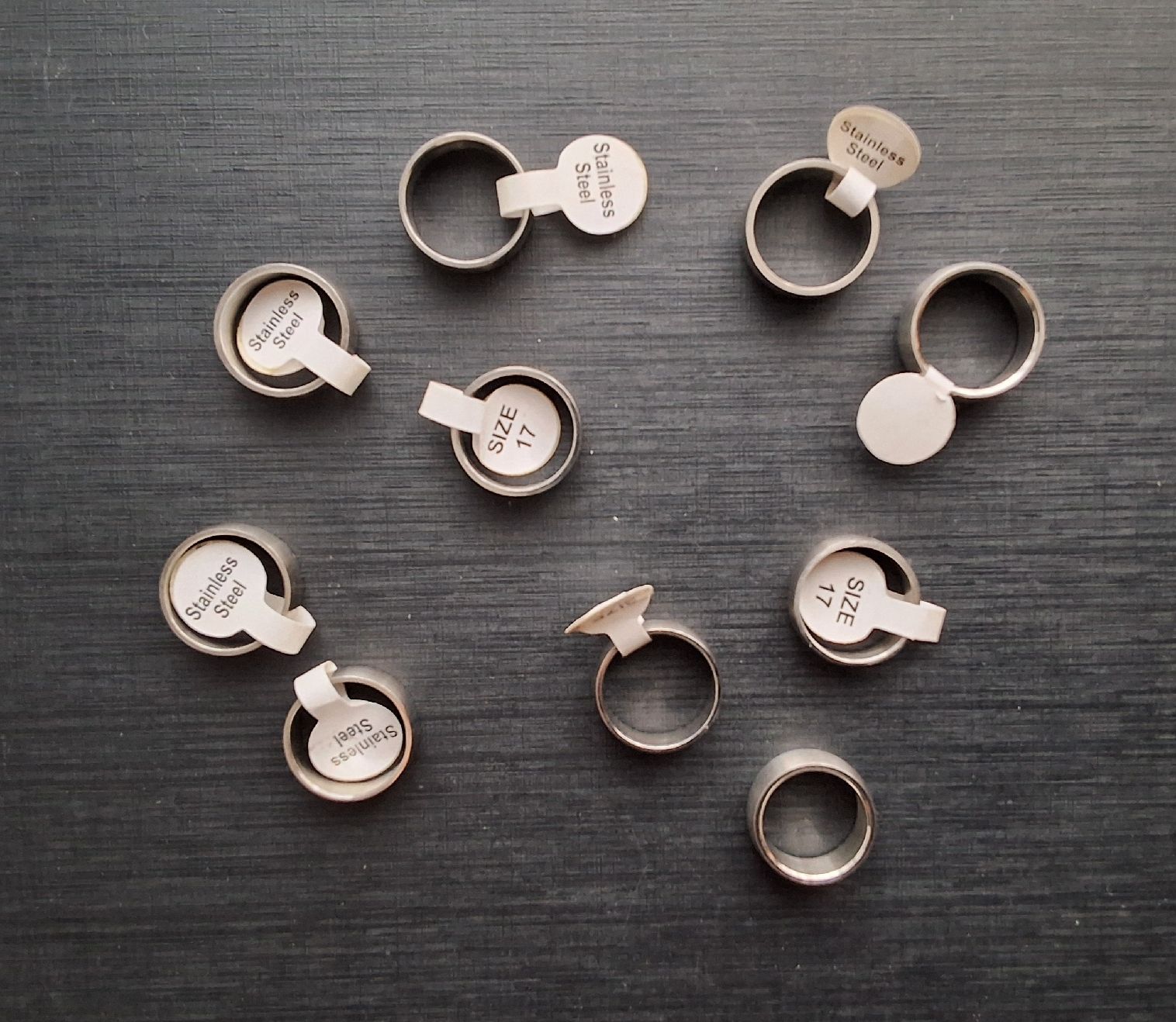 Anelli: 10 Edelstahlringe, matt (17 mm) – Nuovo (secondo la descrizione) da Oftringen venduto da Waltereg 2