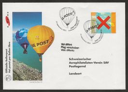 Schweiz Ballon 2002 Neuenburg Donneloye Luftpost EXPO 02
