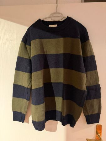 Gestreifter Wollpullover - L
