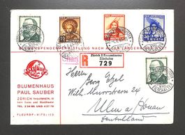 1940 Satzbrief Pro Juventute Zensur geöffnet nach Ulm ZÜRICH
