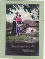 Kitsch Paar Landschaft Arm und klein ist meine Hütte