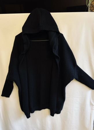 Cardigan Drop Shoulder Umhang Jacke schwarz Gr. S/M