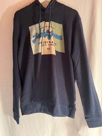 JACK & JONES, Hoodie, Grösse L, Farbe Dunkelblau