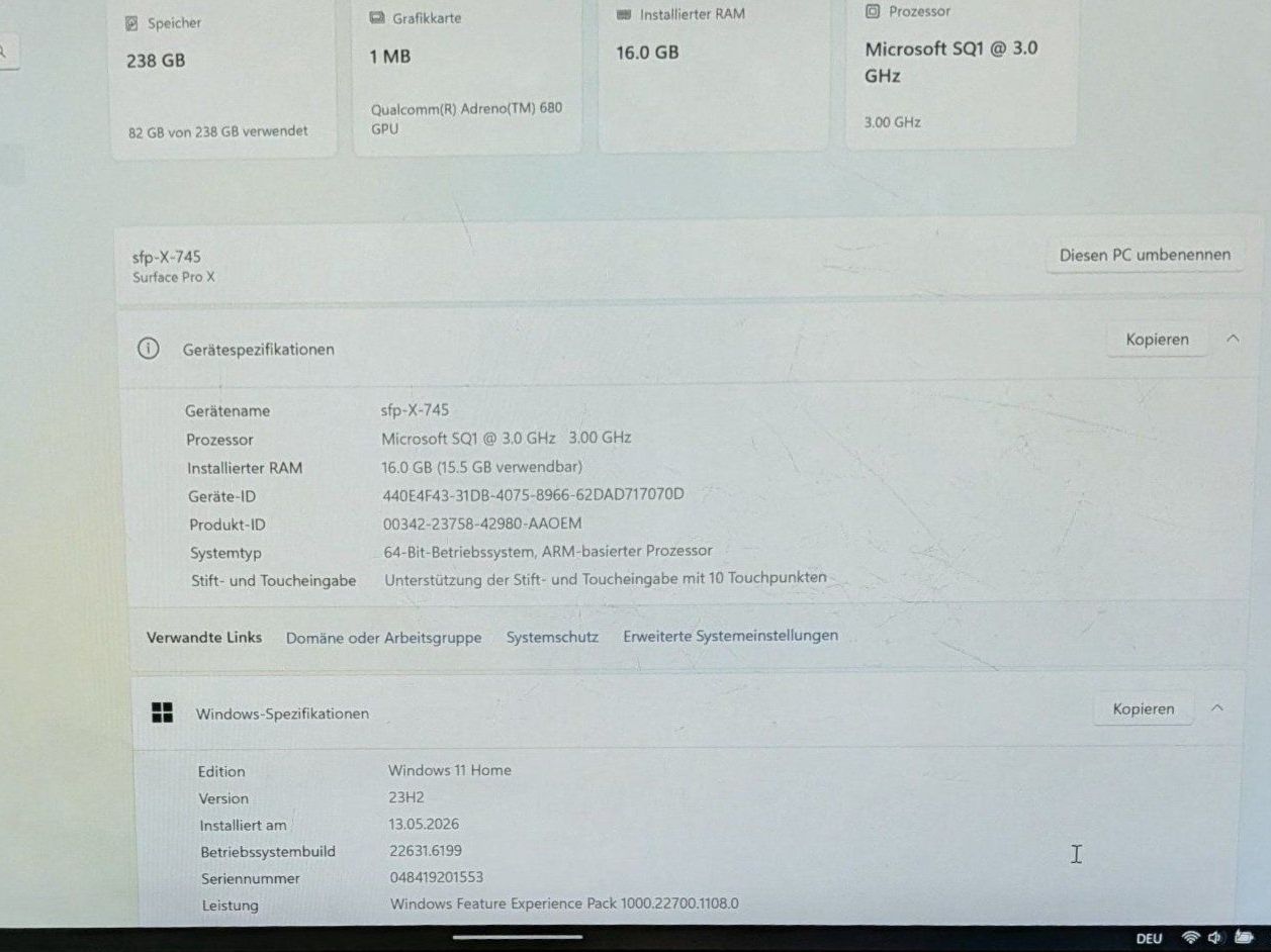 Microsoft Tablet PC: Surface Pro X SQ1 – Usato da Davos Platz venduto da anton85 1