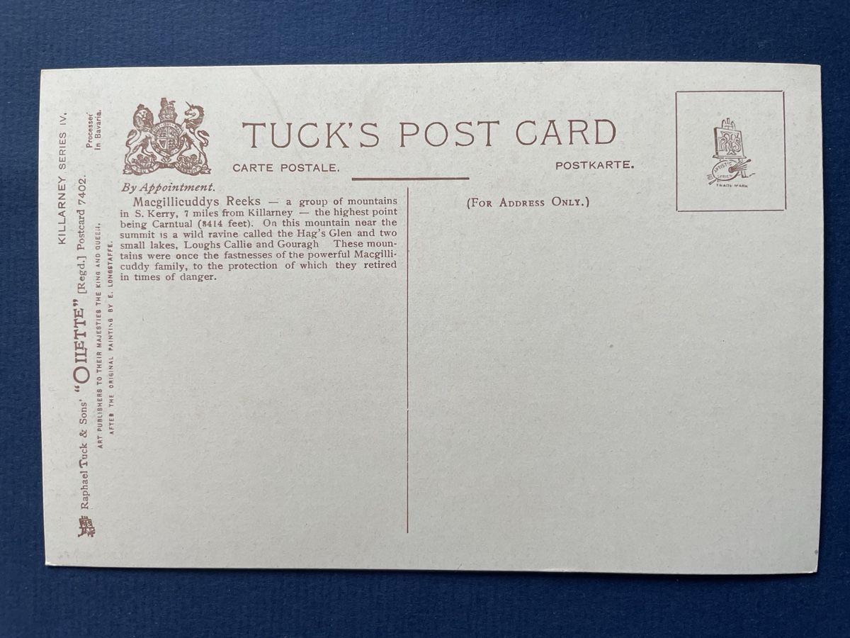 Cartoline postali: Alte Ansichtskarte Killarney Macgillicuddy's Reeks Irland – Usato da Neuhausen am Rheinfall venduto da Arielle55 1
