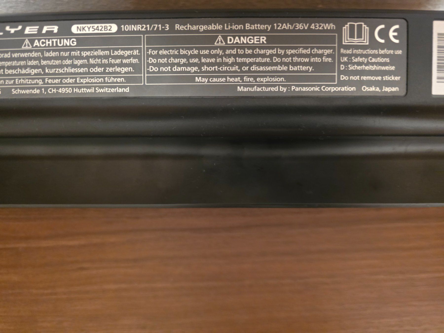 Flyer Batterie: Flyer SIB 1.0 Akku - Panasonic 36 V – Usato da Buchs SG venduto da MATGEOMAR 3