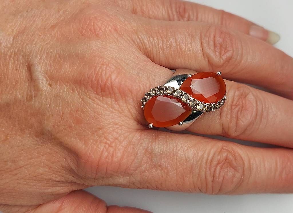 Ringe: Ring Silber mit Karneol und Rauchquarz – Gebraucht aus Stans von wer_fd5f 2