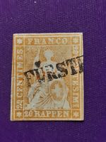 Strubel 20Rp. gelborange, Stabstempel FüRSTENAU, Top Schnit