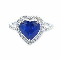 Saphir-Ring 14k Weissgold 3,467ct