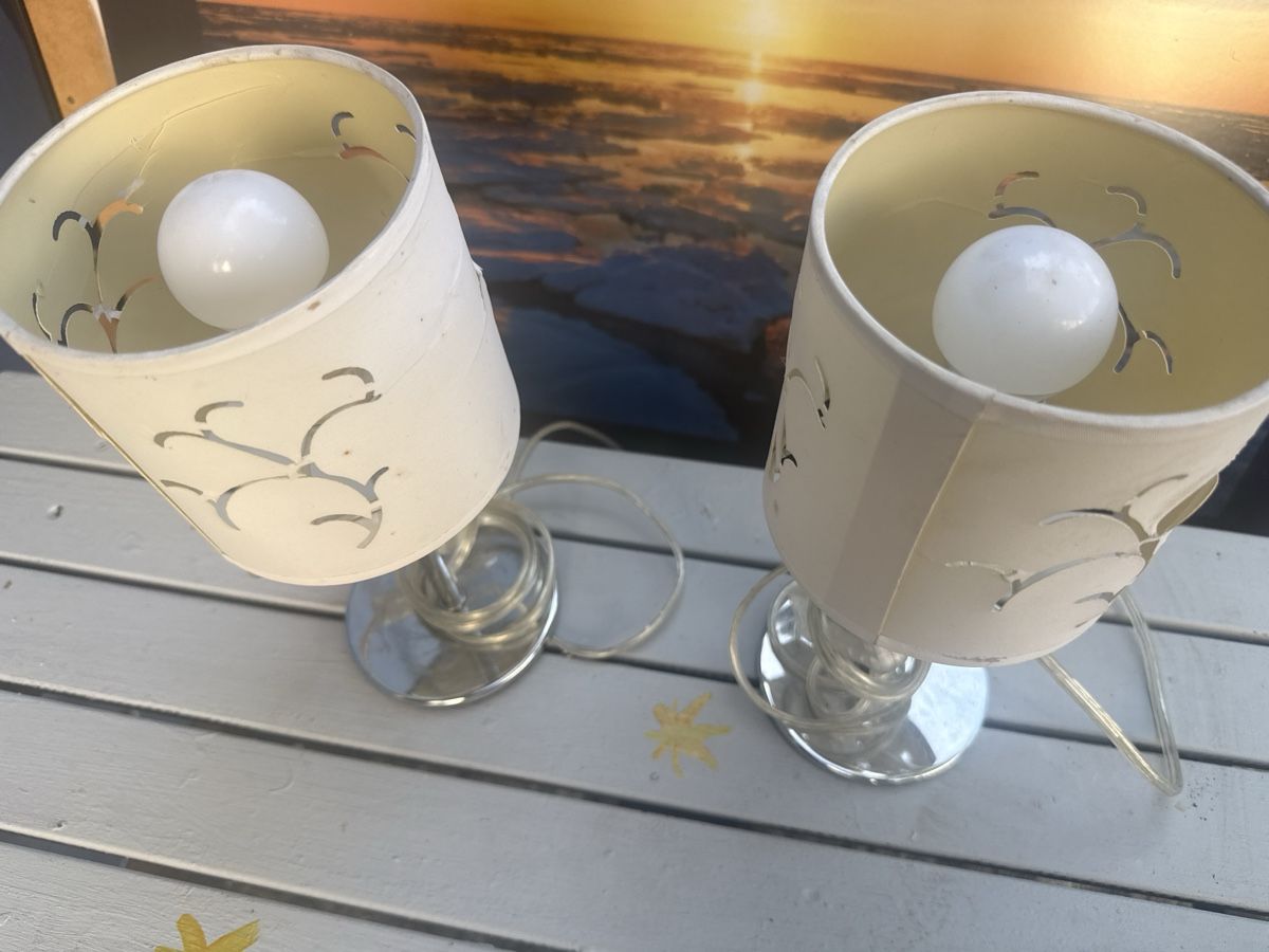 Lampen: 2 Tischlampen creme mit Motiven – Defekt aus Zürich von Krikri21 6