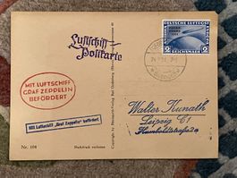 Luftschiff Postkarte Graf Zeppelin